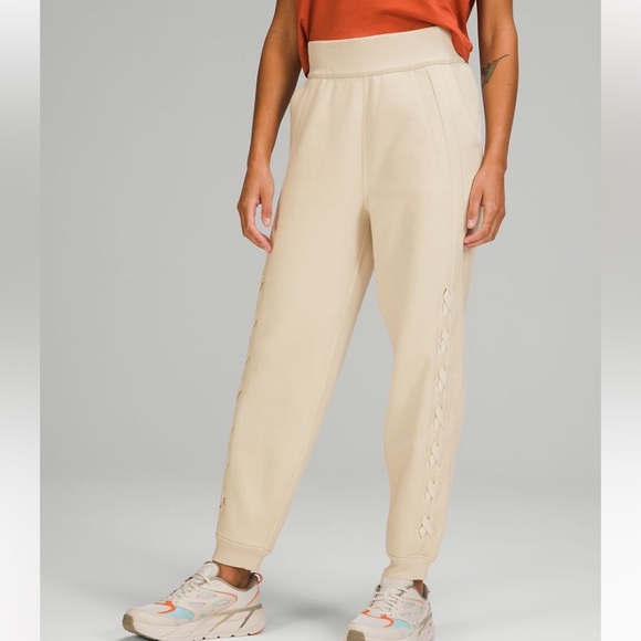 lululemon athletica Pants - NWT Lululemon Braided Detail High Rise Scuba Jogger Sweatpants in Cream
